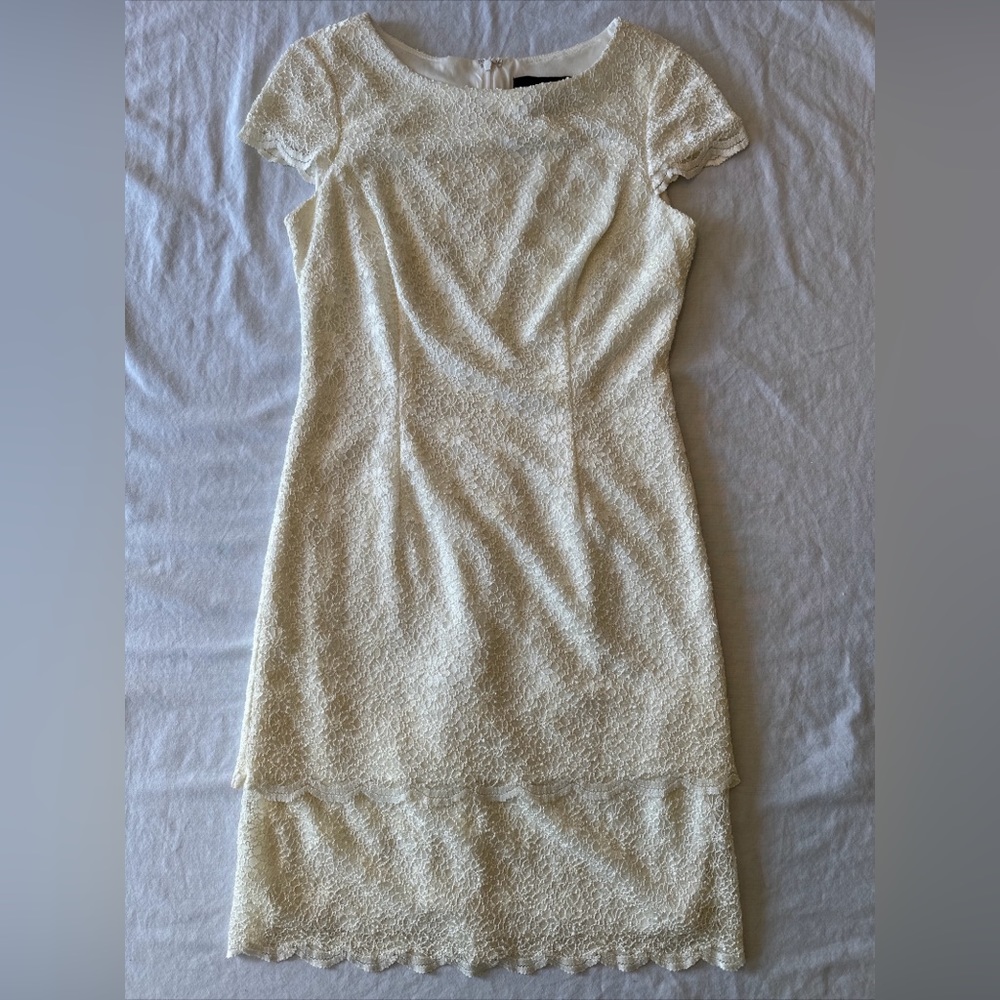 Alex Evening Lace Sequins Women’s‎ 8 Dress Formal Ivory